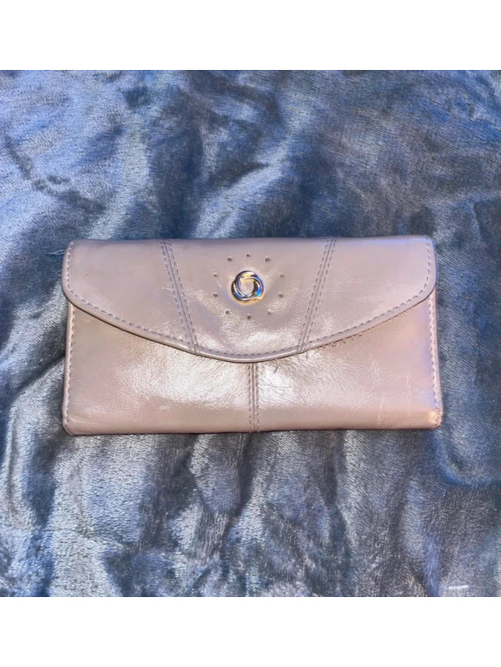 Cream Genuine Leather Folding Wallet